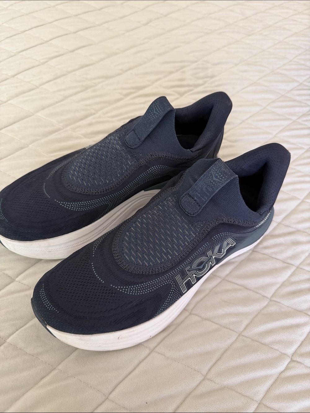 Hoka Men's Skyward Slip-On Athletic Shoes - Navy & White Size 12